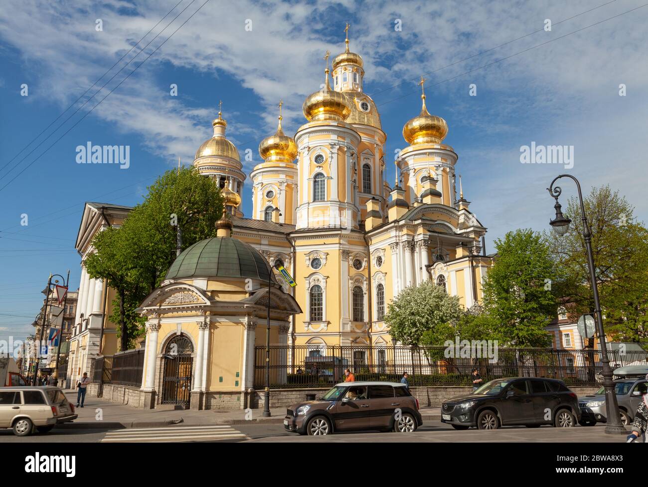 Our Lady of Vladimir Church, Vladimirsky Prospect, St. Petersburg, Russia. Stock Photo