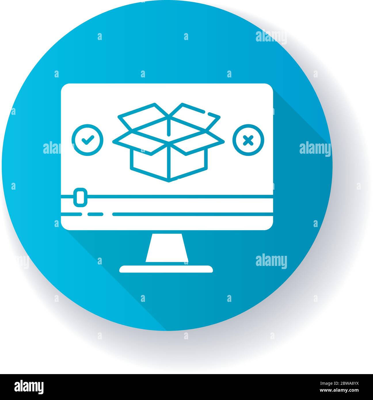 Product video blue flat design long shadow glyph icon Stock Vector ...