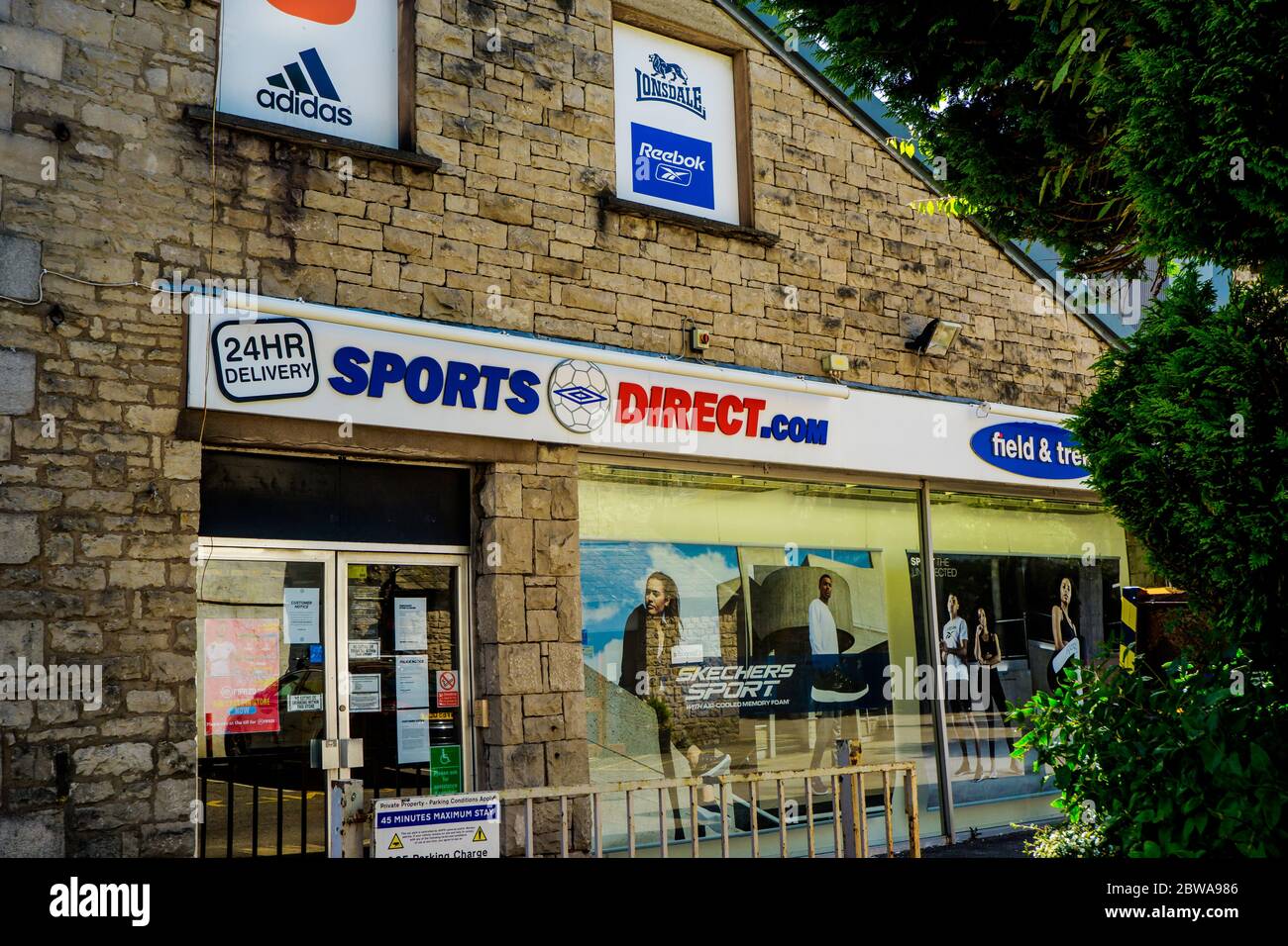 Kendal UK 28 May 20202 Sports Direct Shop on Sandes Avenue in Kendal Stock Photo
