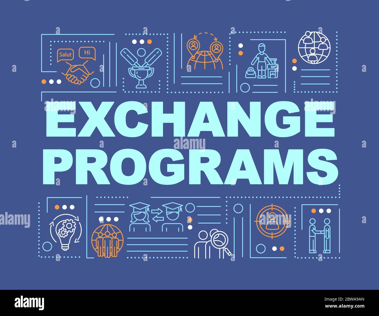 International exchange program word concepts banner Stock Vector Image