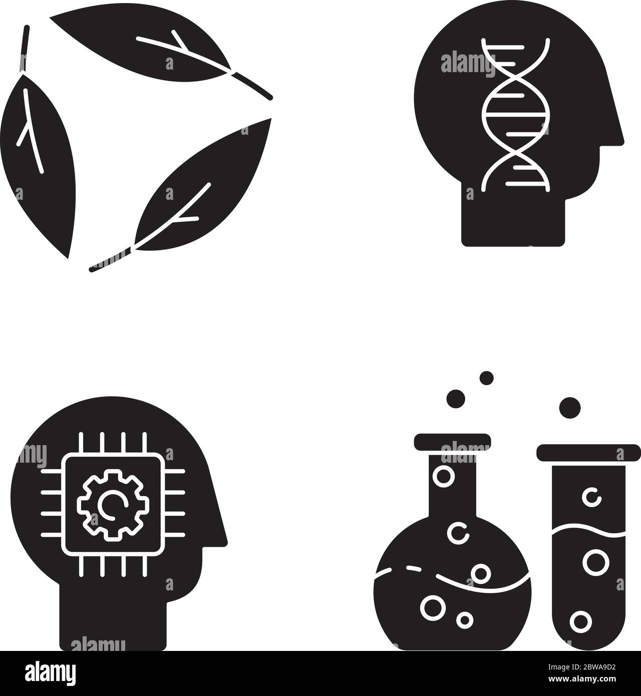 Modern Sciences Black Glyph Icons Set On White Space Stock Vector Image And Art Alamy