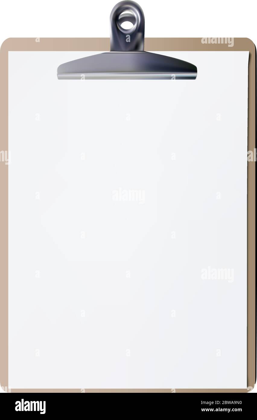 Empty clipboard paper. Isolated on white background Stock Vector Image ...