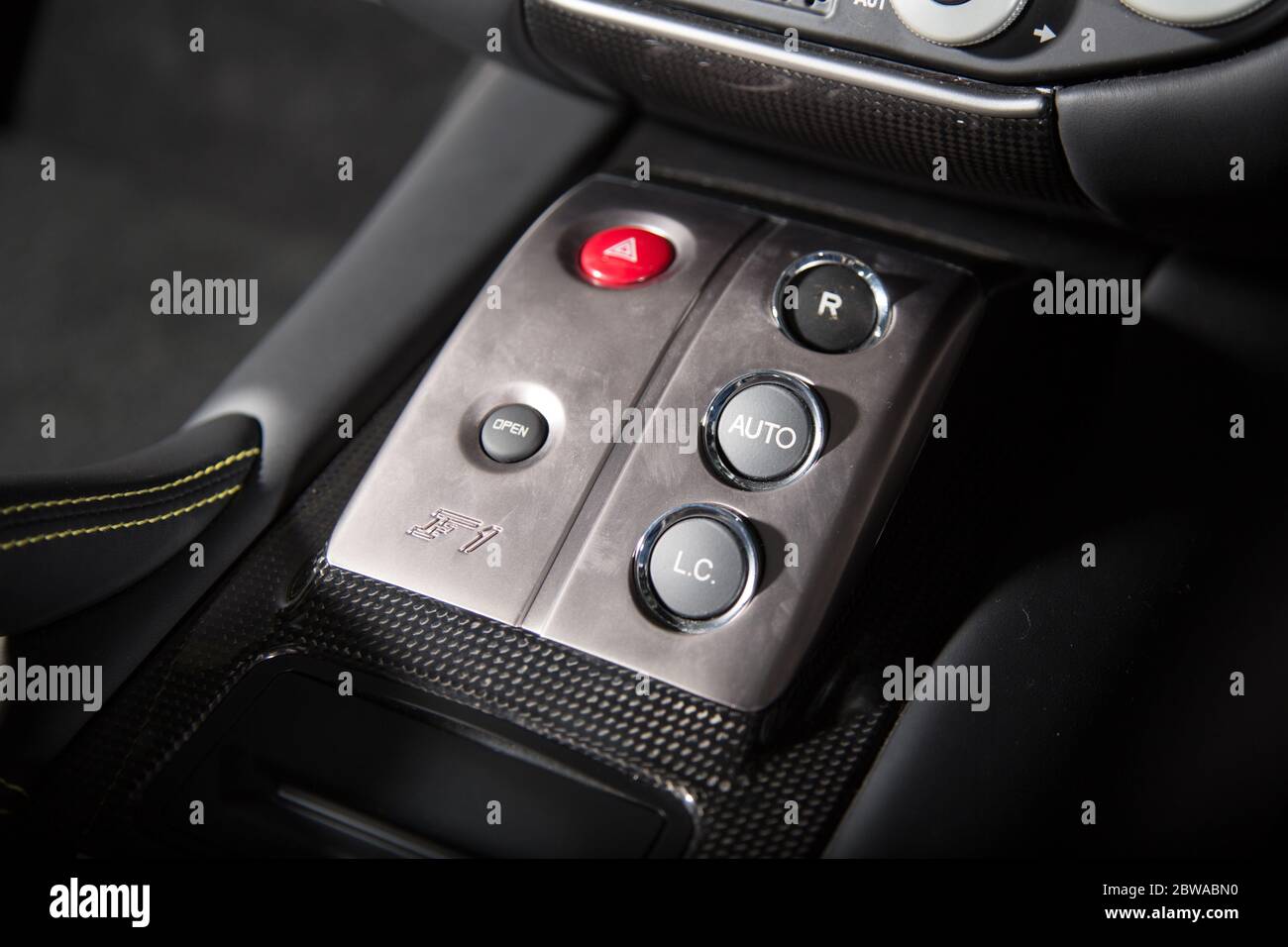 Carbon fibre automatic gears in car Stock Photo Alamy
