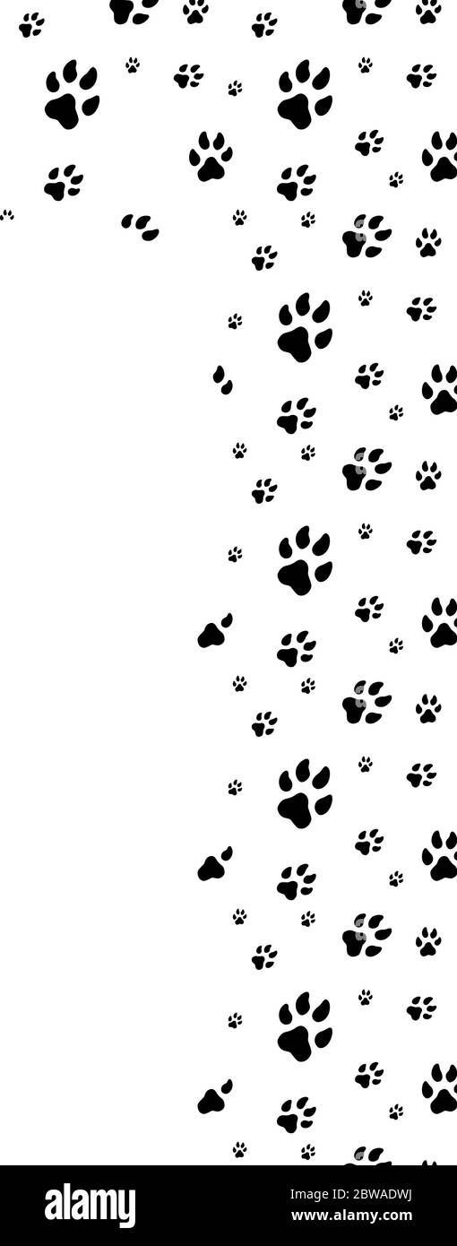 Dog Paw Cat Paw puppy foot print kitten vector Seamless Pattern wallpaper Stock Vector