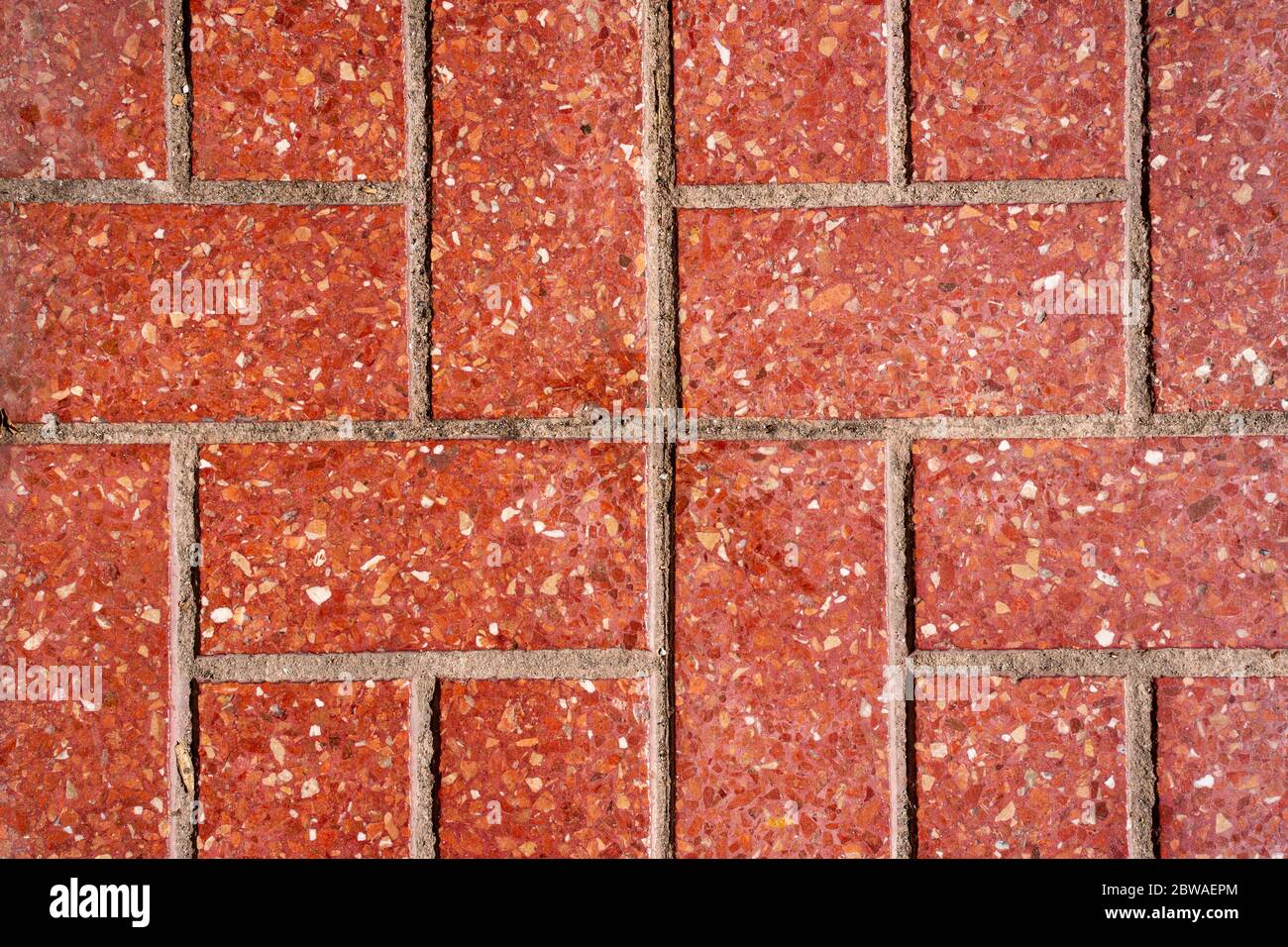 Red squared tiles. Seamless texture. Top view. Stock Photo