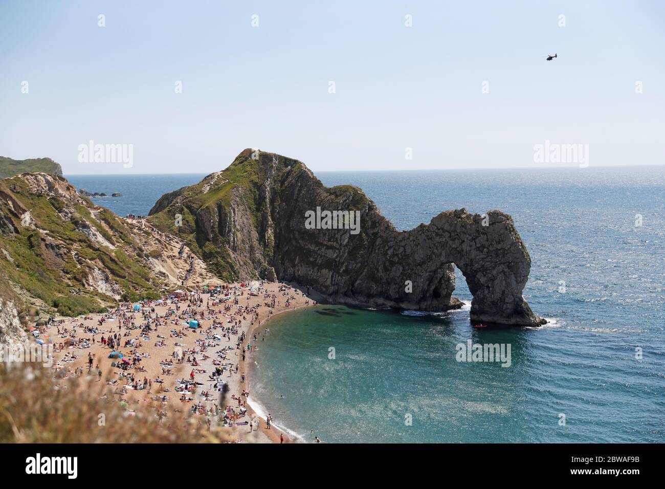 A police helicopter flies above hi-res stock photography and images - Alamy