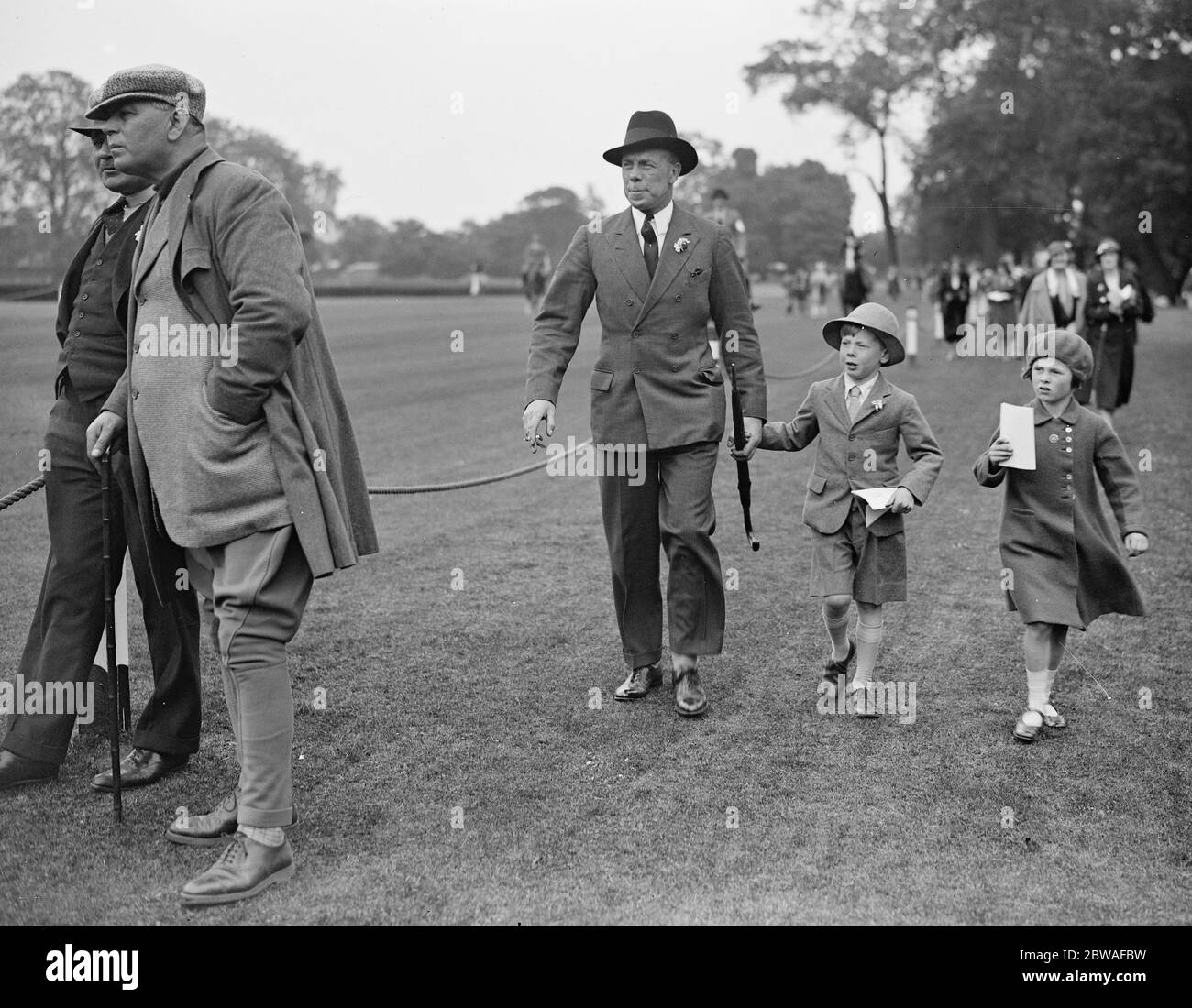 Ranelagh Pony show and sports day Sir Louis Greig and his children 1932 Stock Photo