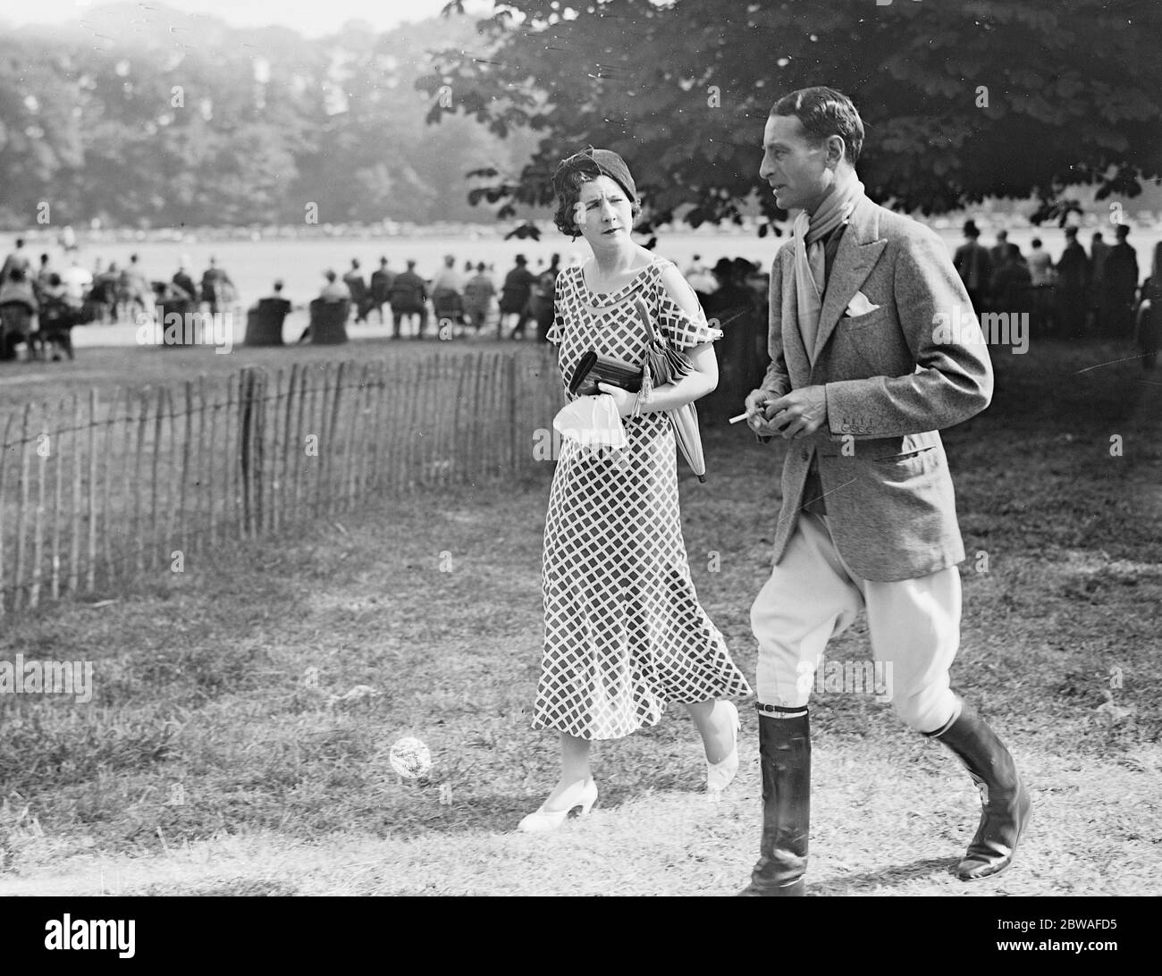 Cowdray Park Polo Week Miss Chichester and Captain Ronald Cooke 1933 Stock Photo