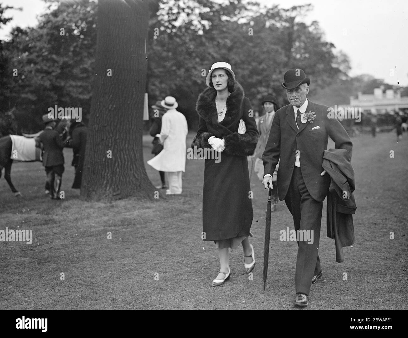 Ranelagh Pony show and sports day Miss A Henderson and Sir Walter Gilbey 1932 Stock Photo
