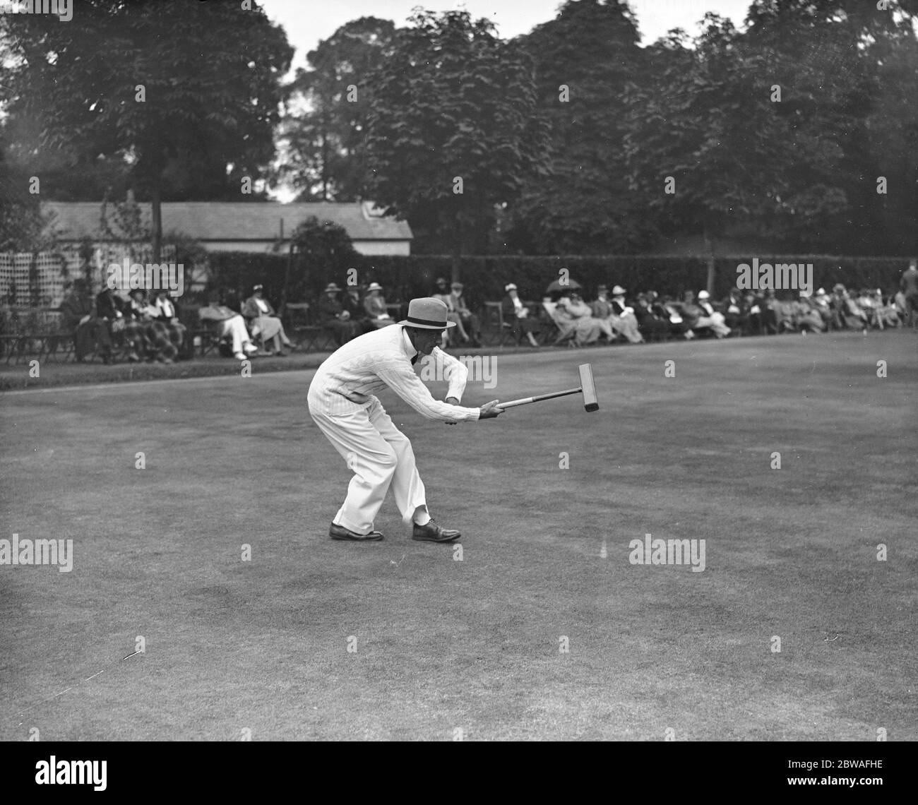 Crouquet at Roehampton , England versus Australia test match for the McRobertson Shield Cyril J Miller ( Australia ) in play 20 August 1937 Stock Photo
