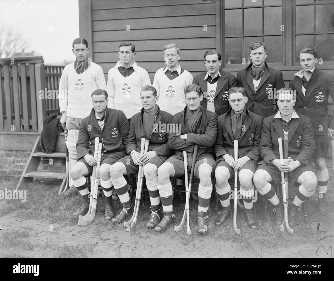 Varsity hockey at Beckenham , Oxford versus Cambridge , The Oxford Team 16 February 1935 Stock Photo