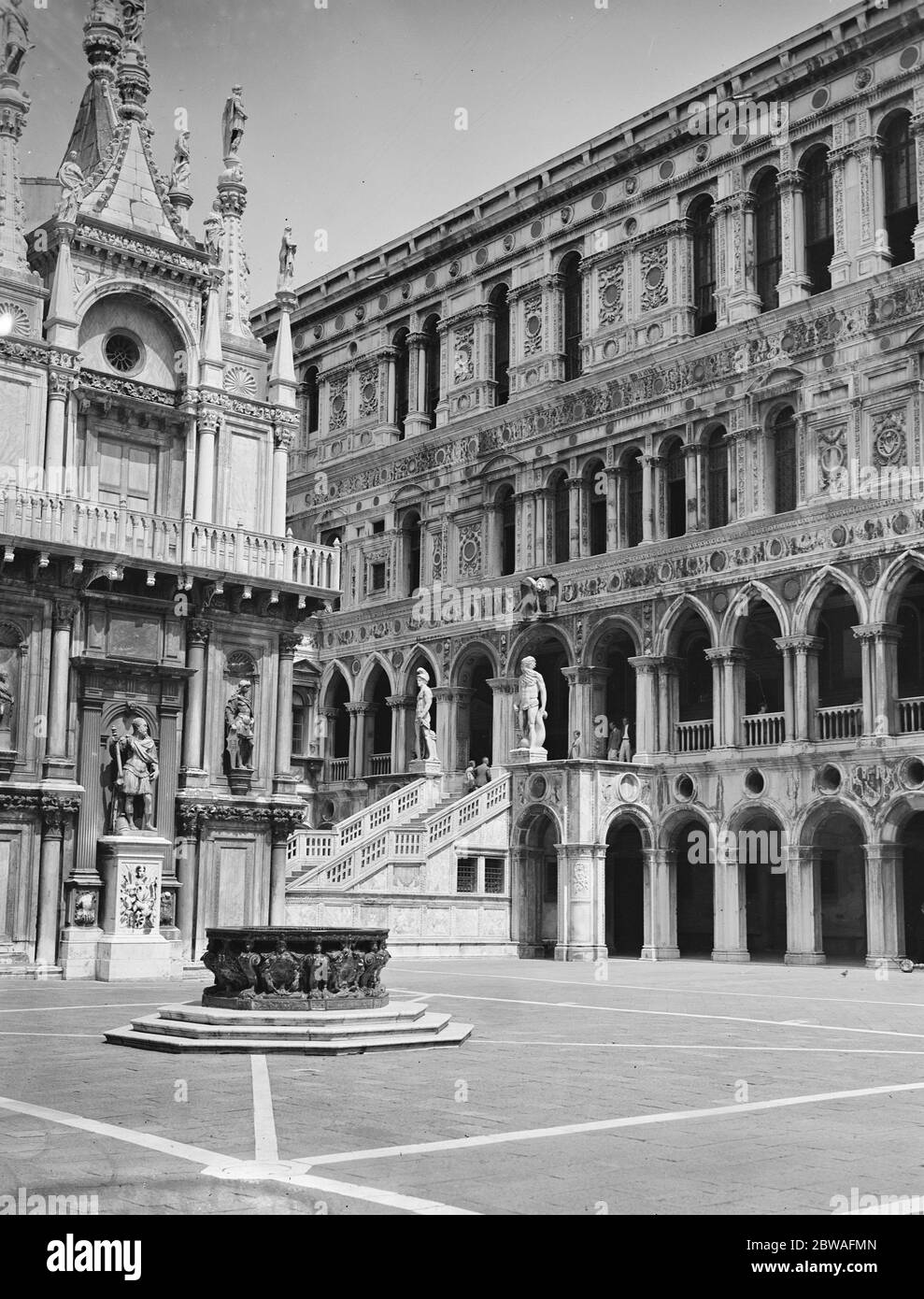Venice Italy Portion of courtyard Doges Palace Stock Photo