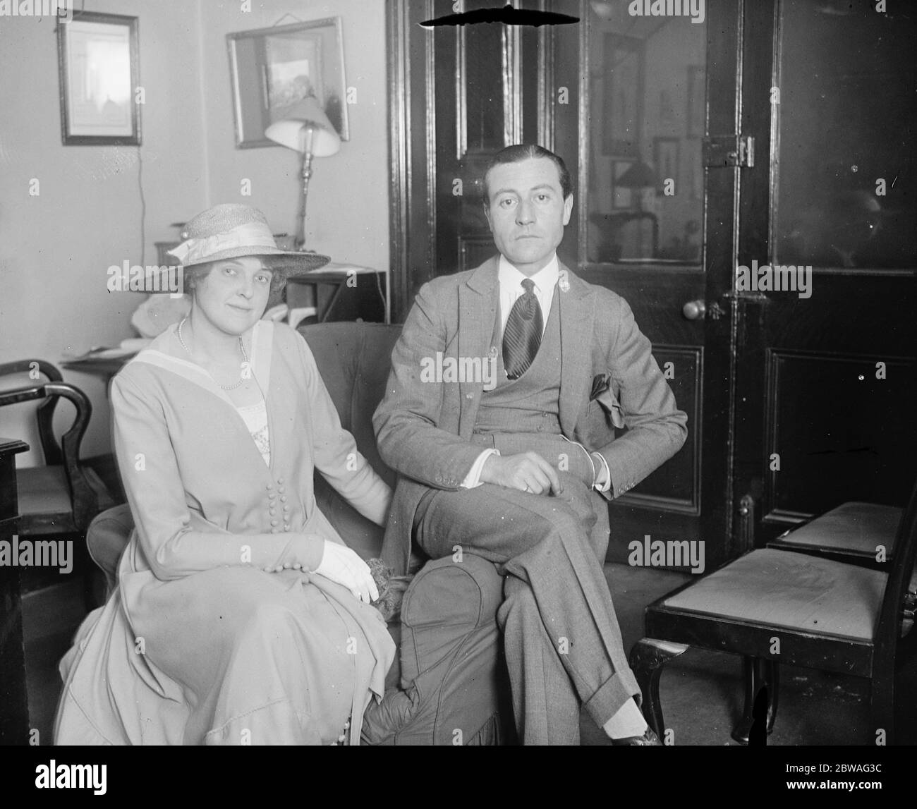 Miss Marie Blanche who is leaving the caste of ' High Jinks ' at the Adelphi to get married to her fiance Mr E Lewis 16 June 1917 Stock Photo