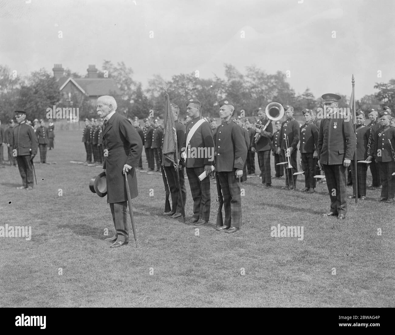Princess Mary at the Gordon Bois home . General Sir G W A Higginson ( in civilian attire ) thanking the Princess for her presence at the function . 14 June 1920 Stock Photo