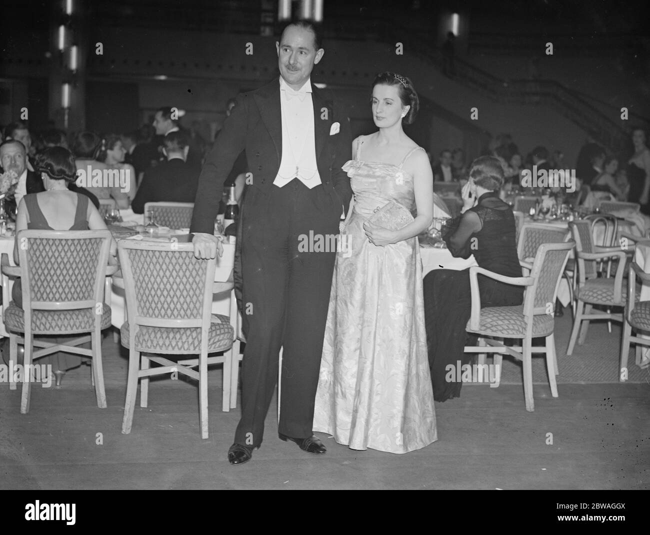 At the Golf Ball held at Grosvenor House , London , in aid of the St Mary ' s Hospital Extension Appeal Fund ; Mr and Mrs AE Porritt . 1938 Stock Photo