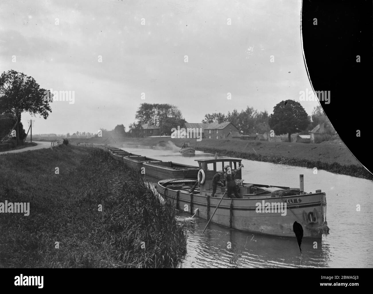 Inland Waterways in Rural England A scene on the River Ouse at West Acre , Norfolk . October 1929 Stock Photo