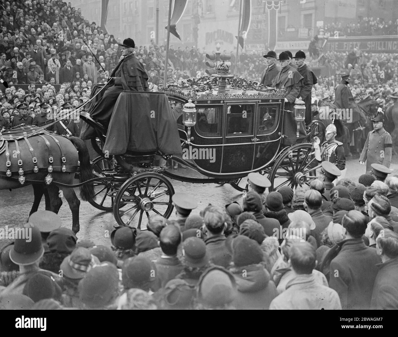 The funeral of King George V The queen in the procession to Paddington 28 January 1936 Stock Photo
