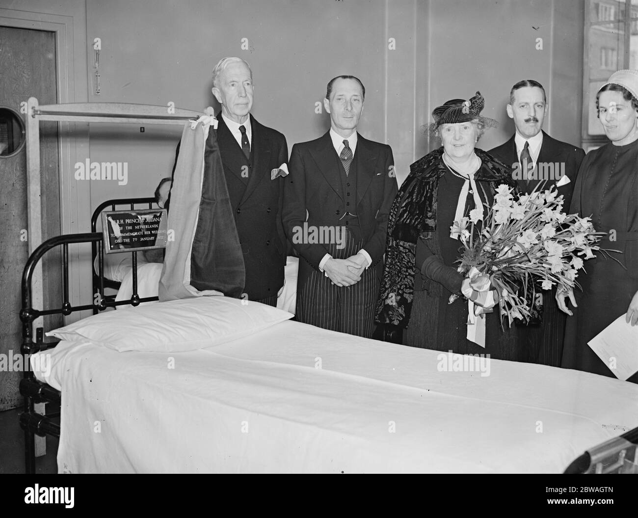 At the unveiling of the Princess Juliana bed at the Princess Beatrice Hospital , Kensington , London . Count Von Limberg Stirum ( Dutch Minister ) who performed the ceremony . 11 February 1938 Stock Photo