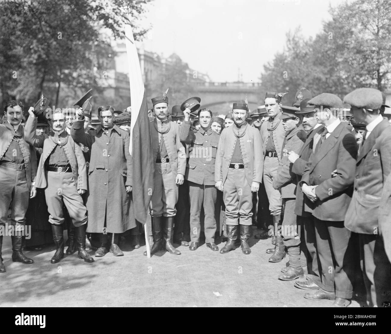 Italian demonstration in London . 1914 - 1918 Stock Photo
