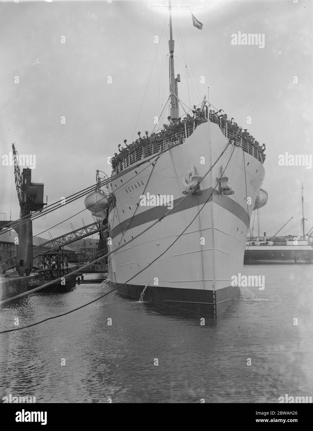 The troopship ' Nevasa ' at Southampton on the departures of 17th / 21st Lancers ( Empress of India's ) Stock Photo