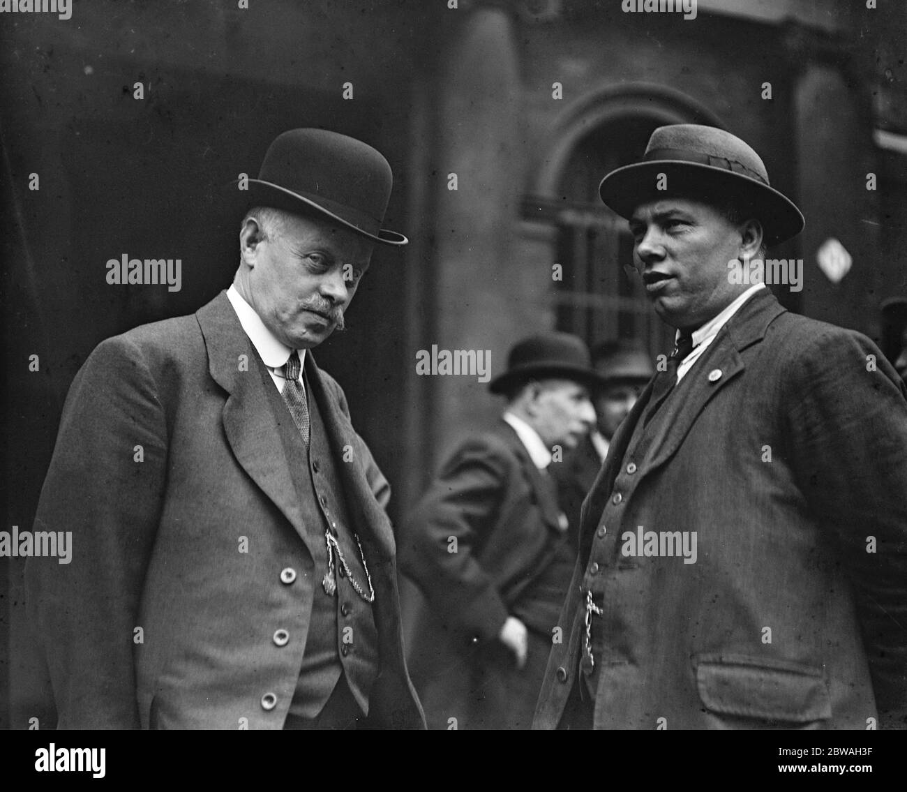 Railway conference at the board of trade Dr Moors Assistant General secretary 20 August 1919 Stock Photo