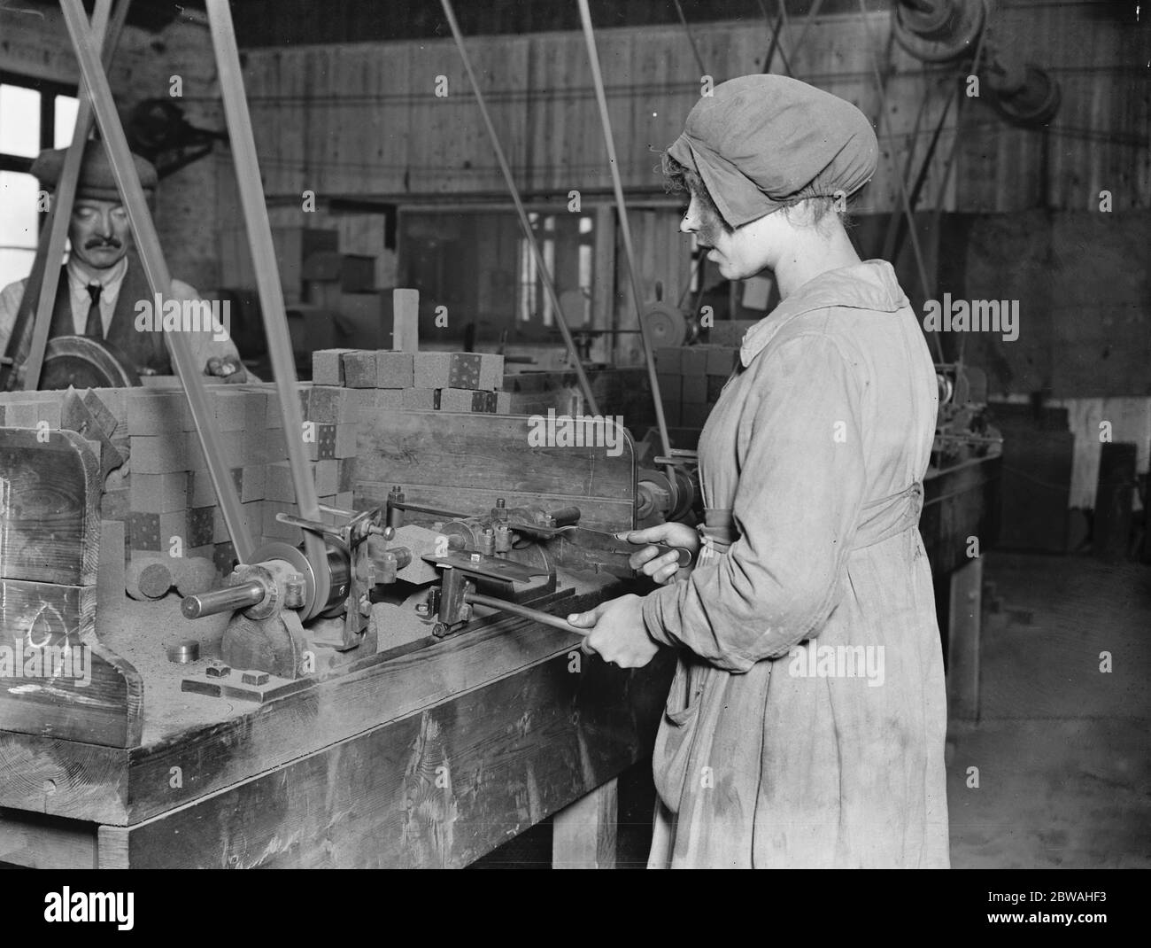 Manufacture of cork balls at Chingford Turning balls from the blocks of