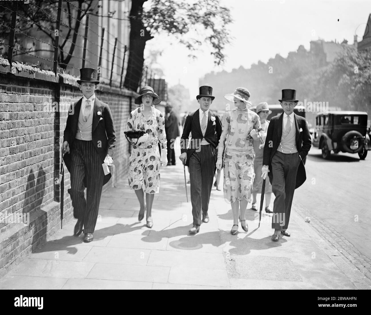 Eton versus Harrow cricket at Lord's Cricket Ground Hon Anthony Herbert , Lady Patricia Herbert , Hon David Herbert Countess of Pembroke and Lord Herbert 9 July 1926 Stock Photo