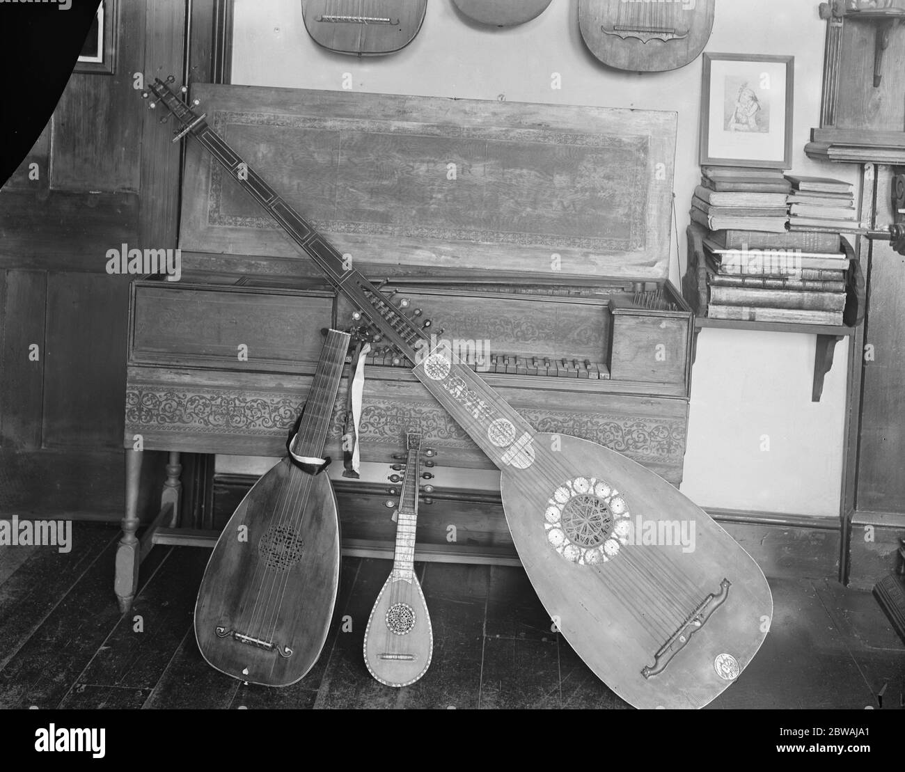 Rev W Galpin , Vicar of Hatfield Regis , Essex has a collection of 600 musical instruments Stock Photo