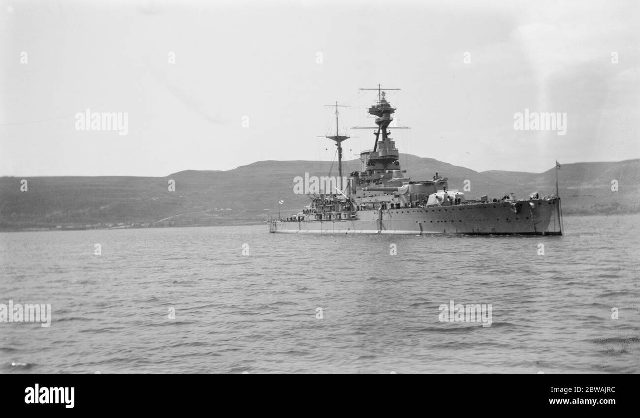 HMS Royal Sovereign was a Revenge-class battleship of the Royal Navy Stock Photo