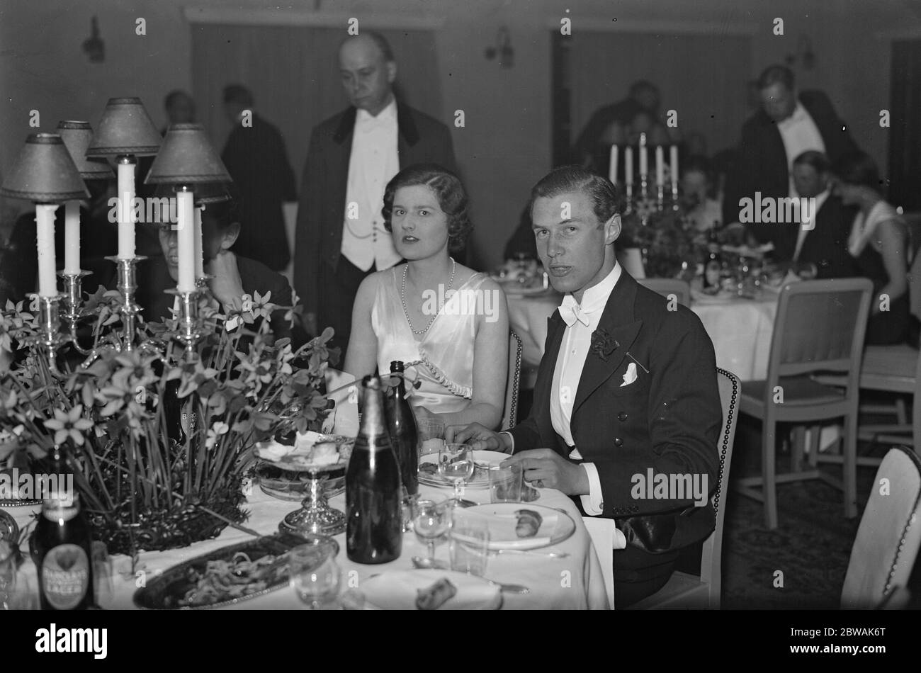 New Forest United hunt ball at Brockenhurst . Lady Barbara Lindsay and Mr Kenneth Harrington . 21 April 1933 Stock Photo