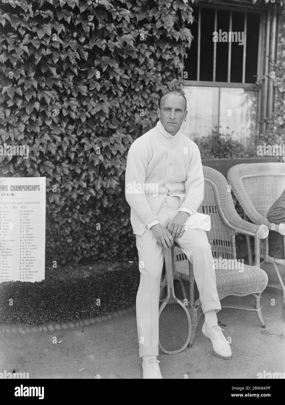 Lawn Tennis Championships at Wimbledon J C Parke 4 May 1921 Stock Photo