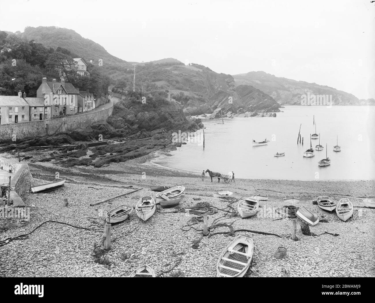 Combe Martin is a village and civil parish on the North Devon coast 1925 Stock Photo