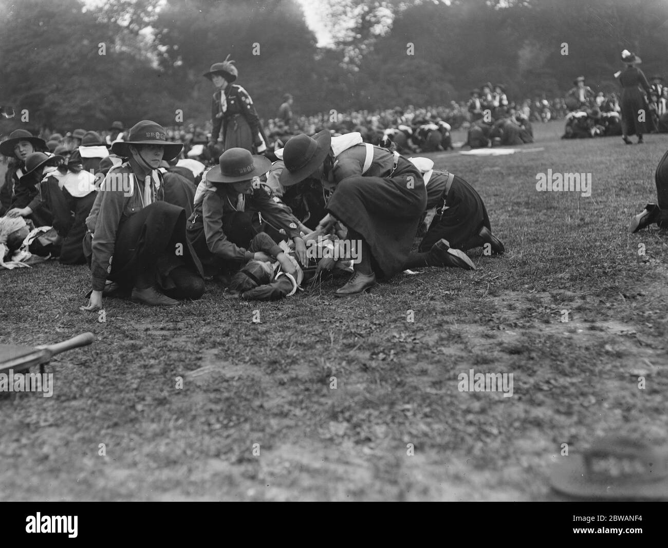 Rally of London Girl Guides in Battersea Park Stock Photo