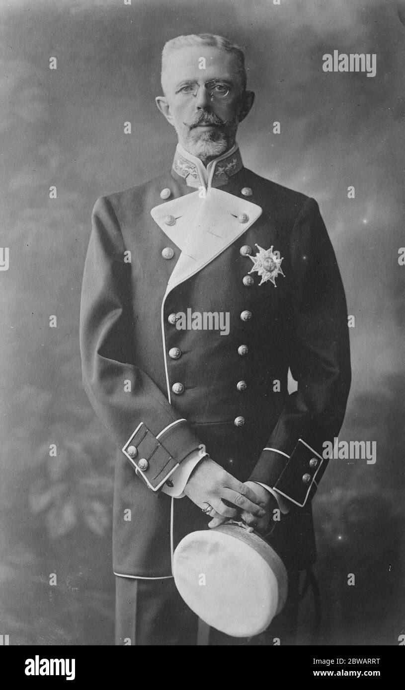 The King of Sweden - Gustaf V ( Oscar Gustaf Adolf born 16 June 1858 died 29 October 1950 ) 17 June 1922 Stock Photo