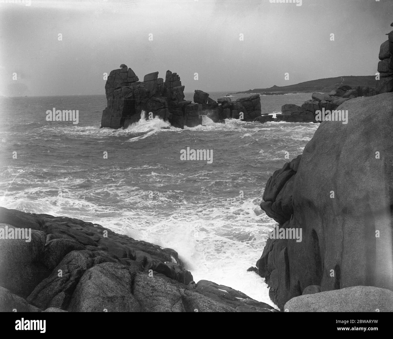 Rocks at Peninnis Point , St Mary 's , Scilly Islands . Stock Photo