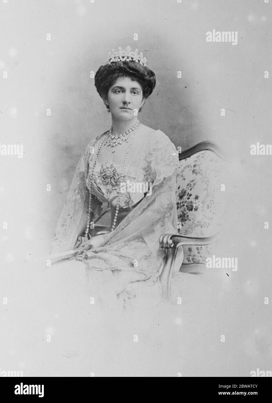 The Queen of Italy Elena of Montenegro (born Princess Jelena Petrovic - Njegos of Montenegro) 25 May 1924 Stock Photo