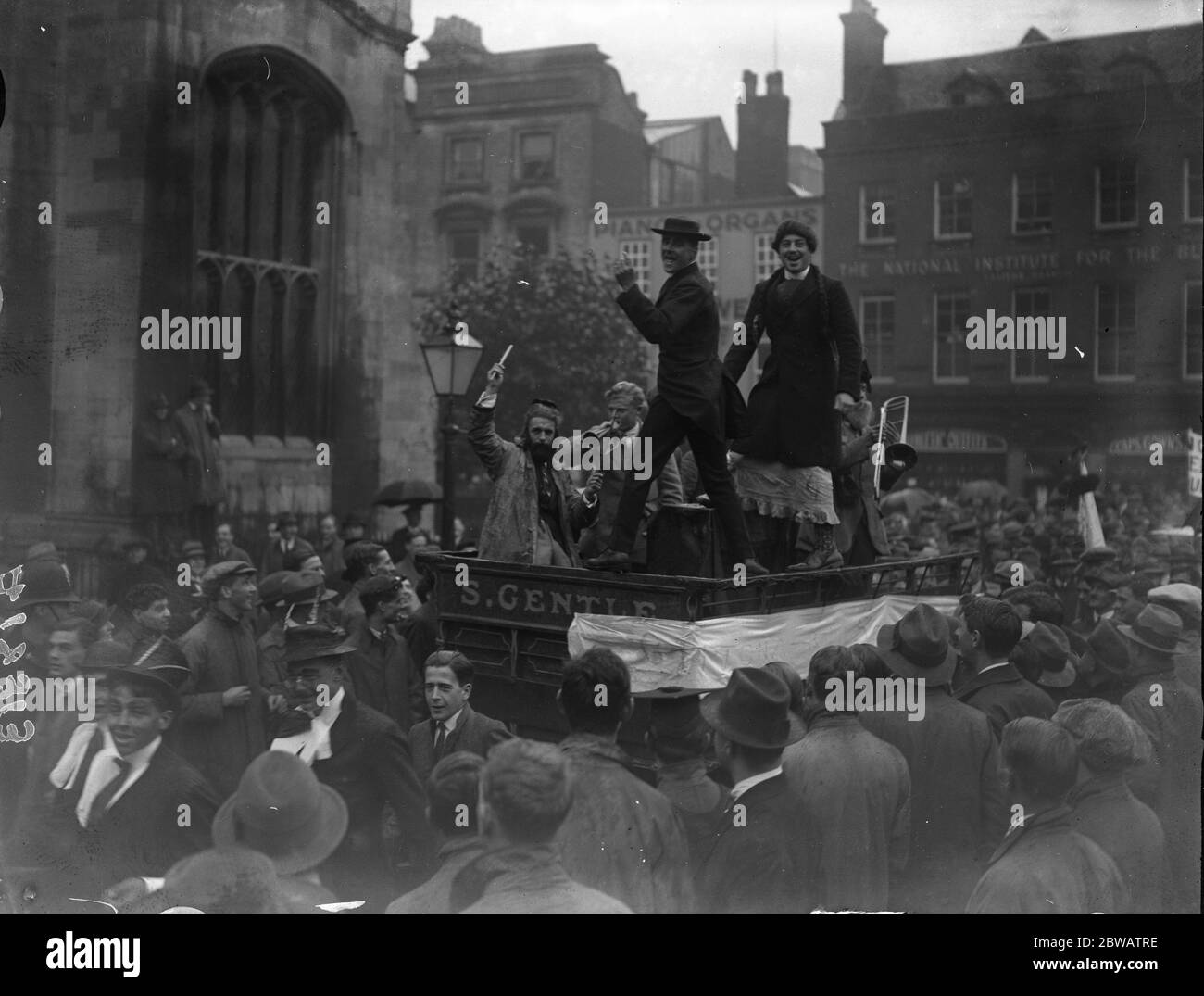 A ' Rag ' at Cambridge University following the voting on the question of admitting women to the University . 1921 Stock Photo