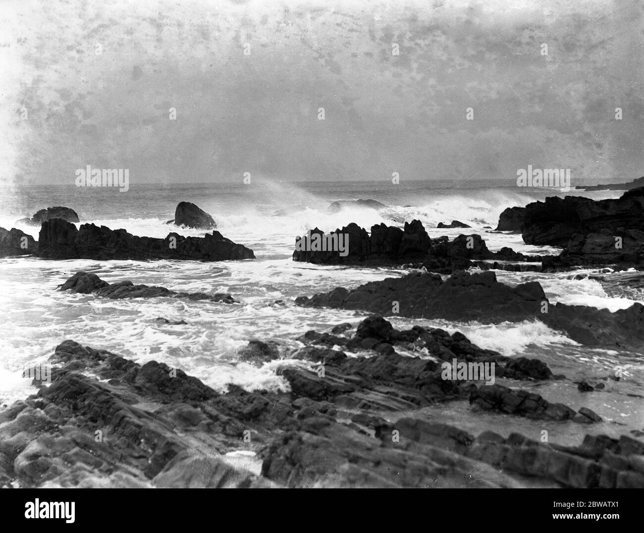 A view of the coast near Bude from the London and South Western Railway . Stock Photo