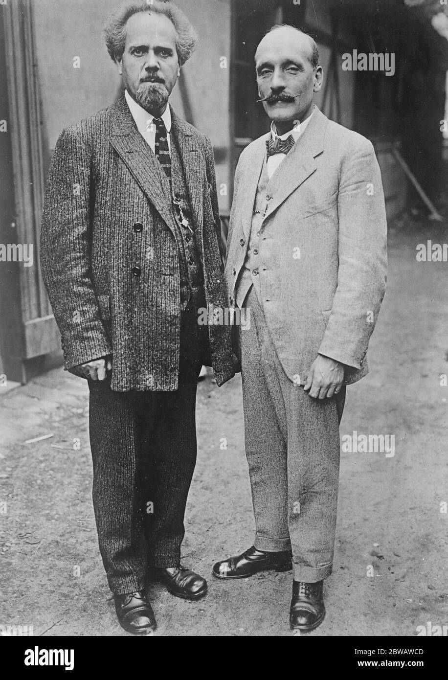 British Labour MP in Germany . An important political event took place in Germany with the amalgamation of the Independent Socialists and the Majority Socialists at Nurnberg . Charles George Ammon, 1st Baron Ammon , MP ( right ) with the German Independent Socialist , Grispien . 27 September 1922 Stock Photo