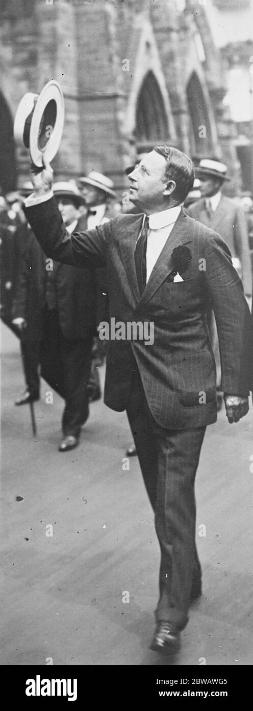 Governor Cox , Parading down Fifth Street Avenue USA September 1920 Stock Photo