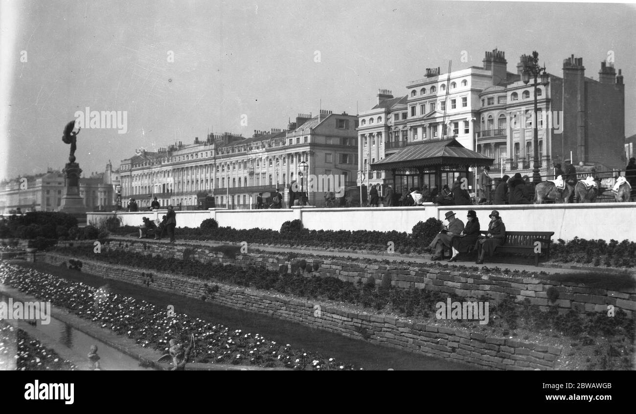 The seafront and promenade showing the Peace Statue at Brighton , West