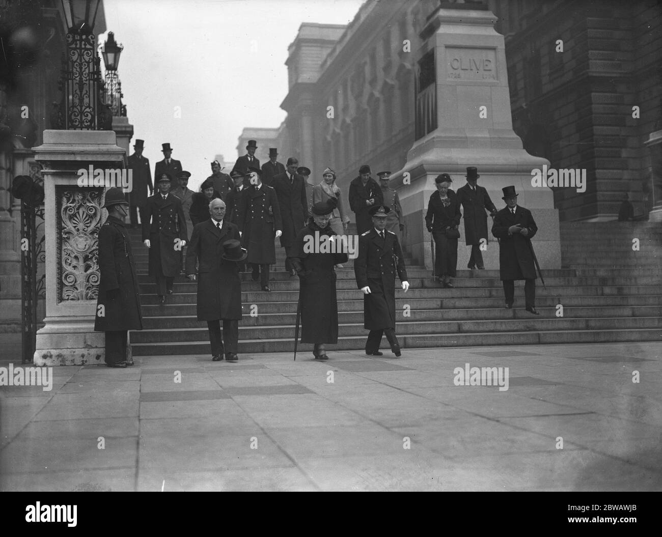 Armistice Day .The Royal party including Queen Mary with King Edward VIII . 1936 Stock Photo