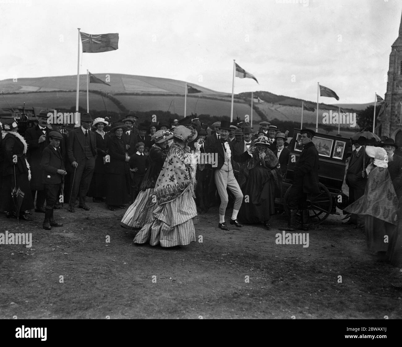 The filming of ' The Manxman ' , a tale of star-crossed love on the Isle of Man . Directed by George Loane Tucker and starring Elisabeth Risdon . 1916 Stock Photo