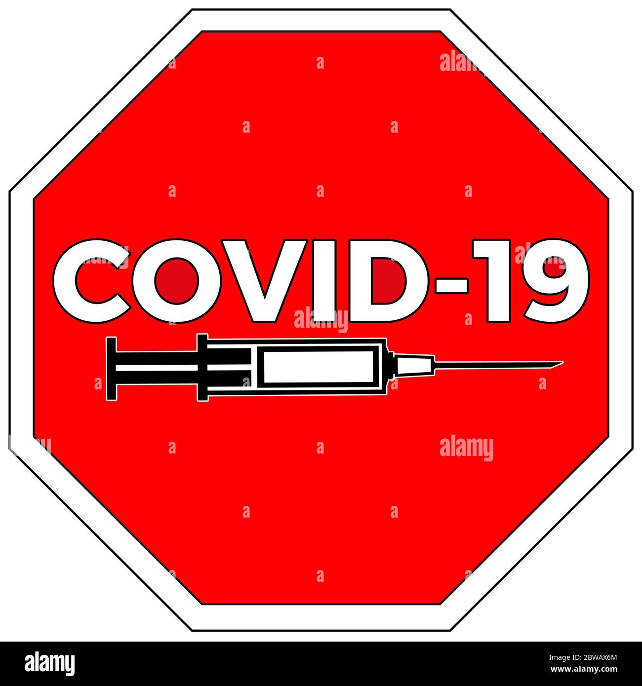 Stop the coronavirus pandemic with vaccination. Stock Photo