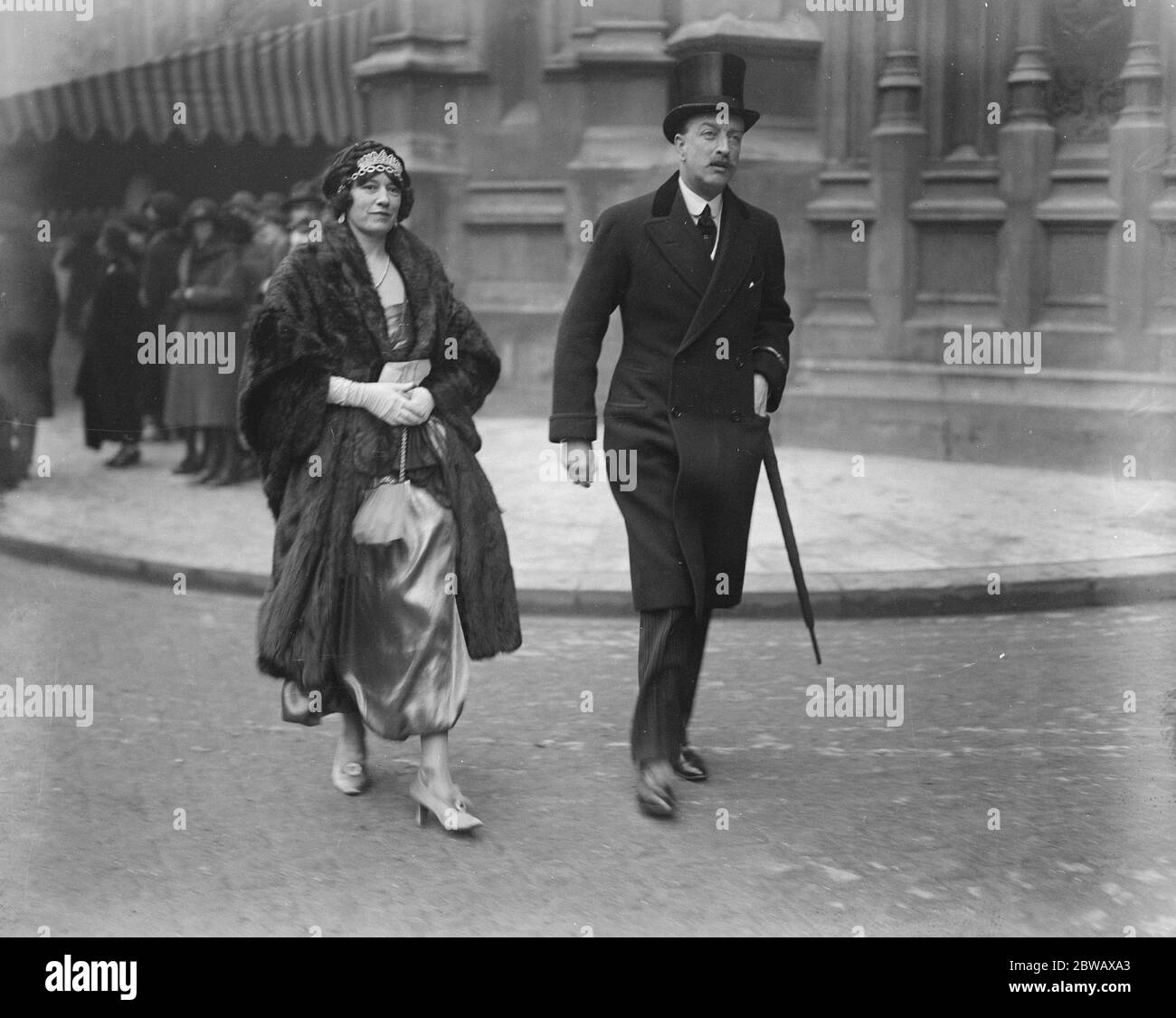 The Marquis and Marchioness of Headfort . The Marquis is a Senator of the Irish Free State . Photo taken at opening of Parliament . 14 February 1923 Stock Photo