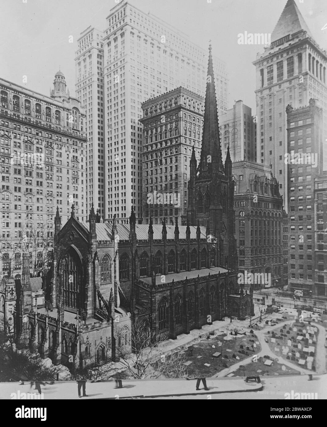 Trinity Church New York September 1920 Stock Photo