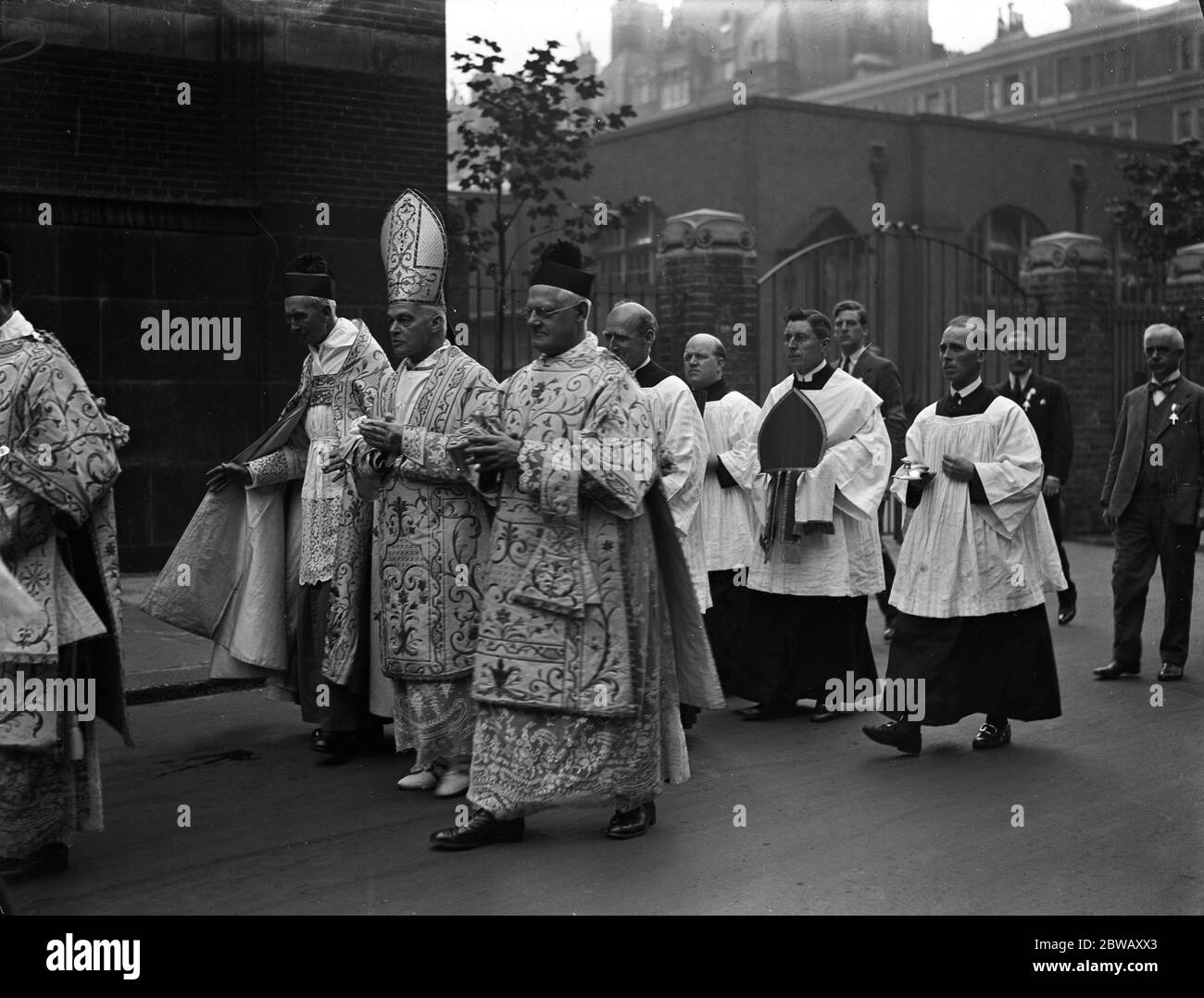 Catholic emancipation celebrations at Westminster Cathedral . The Archbishop of Bombay ( the most Reverend A Goodier ) 1929 Stock Photo