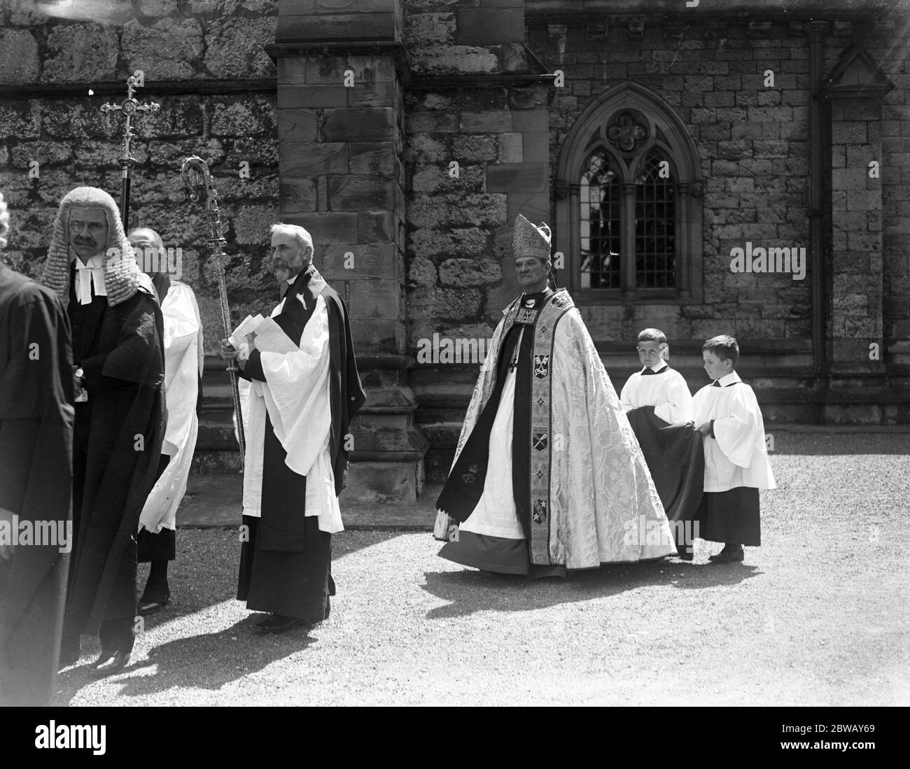 At St Asaph Cathedral , Wales , the enthronement of Dr AG Edwards , the first Archbishop of Wales . 1 June 1920 Stock Photo