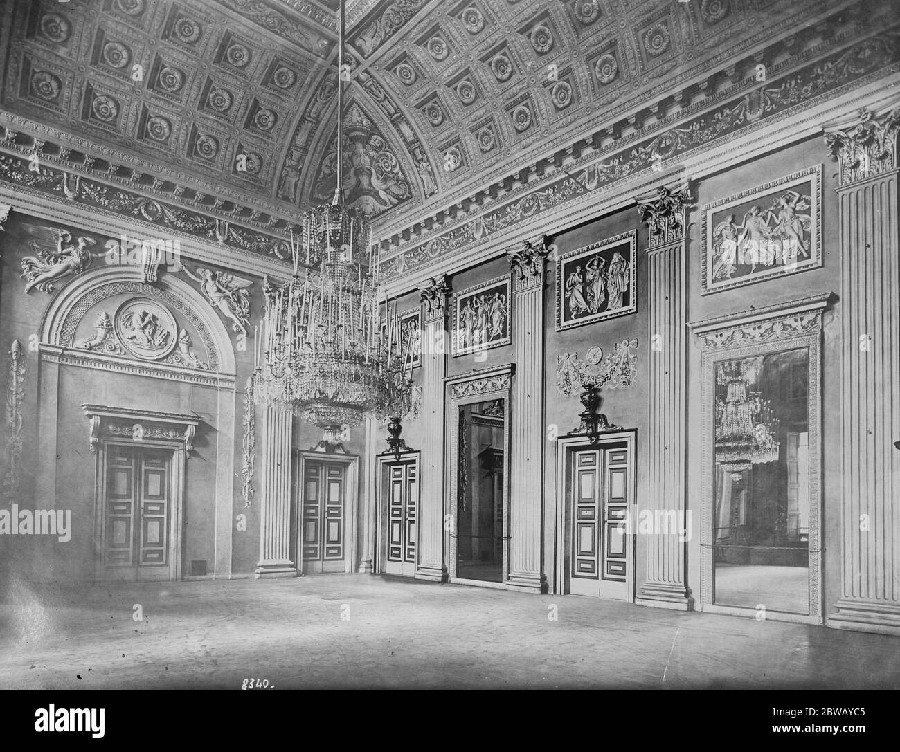 The seat of the Genoa conference , Italy The Salon at the Palazzo Reale 22 March 1922 Stock Photo