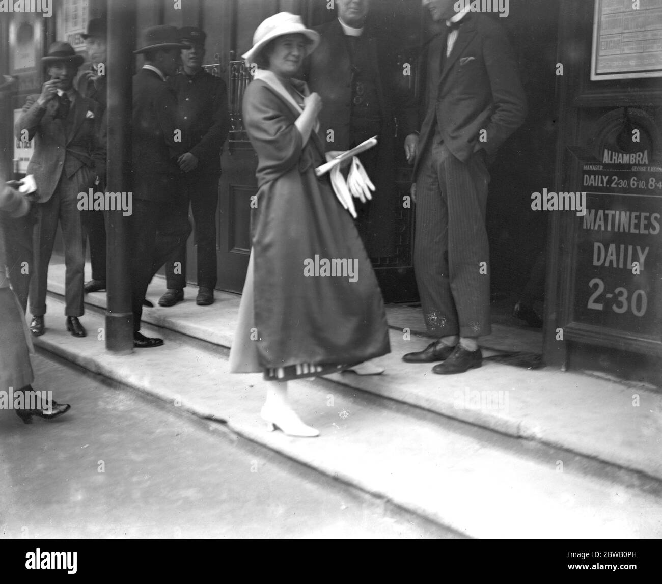Many well known society ladies attend a film trade show at the Alhambra Lady Lloyd Graeme arrives . Stock Photo